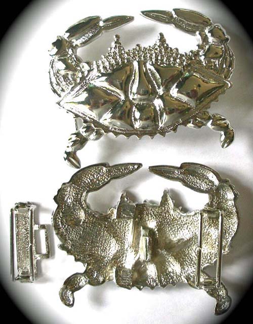 Closeout Sale Crab1 Buckle 3 1/2" x 2 1/2" Silver